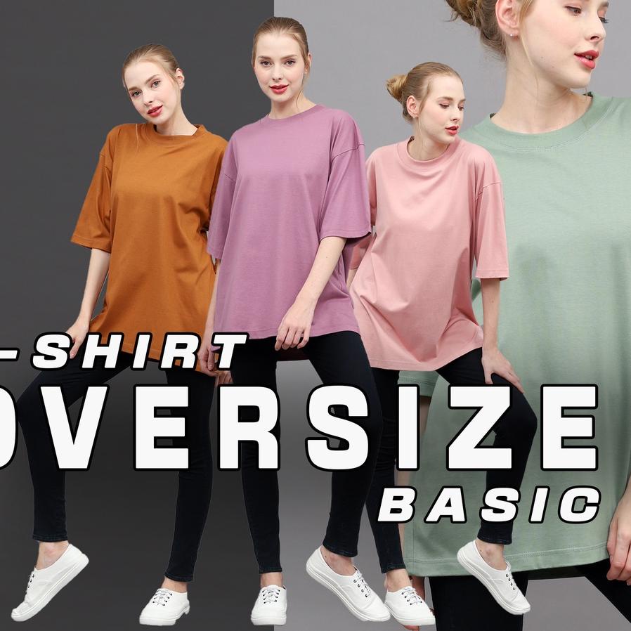 Ready Stok UNIQUE - (Basic Series) Kaos Polos Oversize Basic Cotton Combed 24s Pria & Wanita Tshirt 