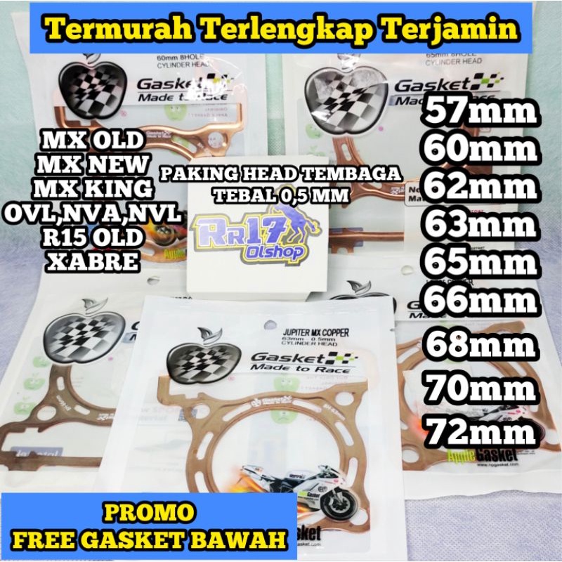 Paking head tembaga apple MX 135 150 king old new vixion r15 57 60 62 63 65 66 68 70 72 ashuka xtr f