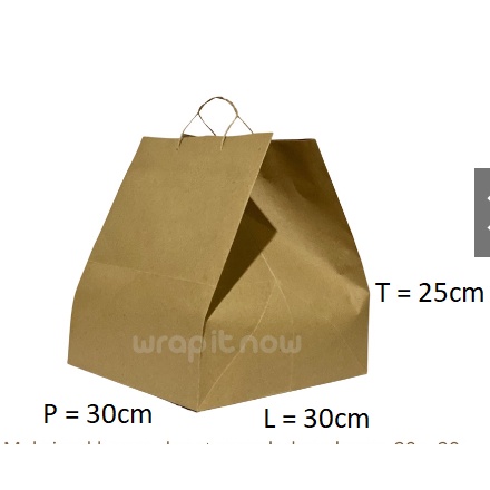 

PAPERBAG 30X30X25 CM 10pcs COKLAT TALI