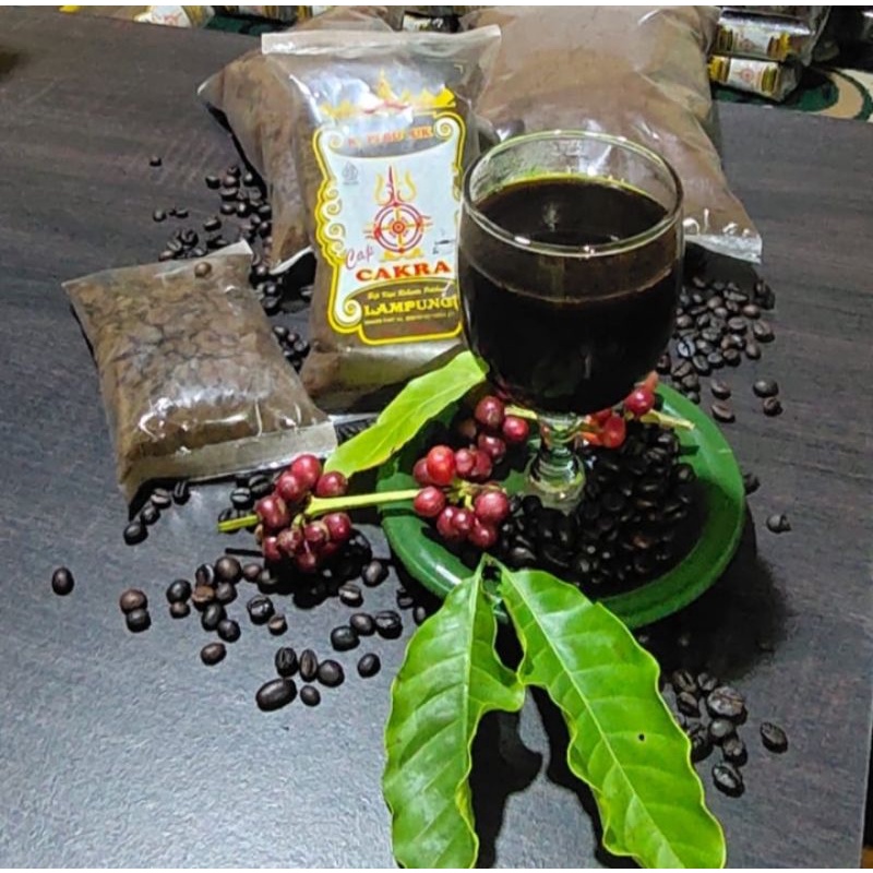 

Kopi Cakra Kopi Lampung Asli Kemasan 100gr Diproduksi di Pringsewu Lampung