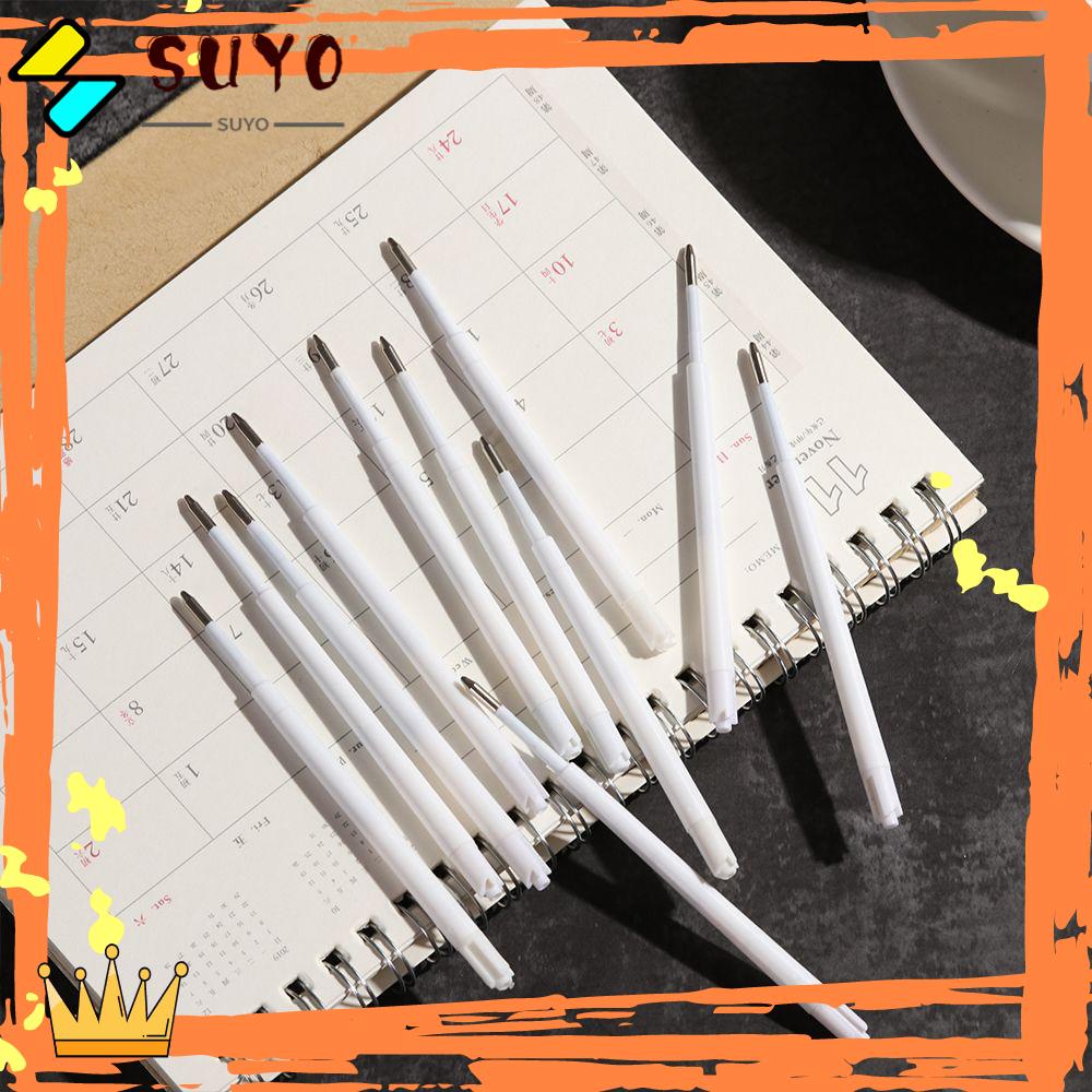 Suyo 10pcs/lot Ballpoint Pen Refill Tanda Tangan Halus Alat Tulis Berkapasitas Besar