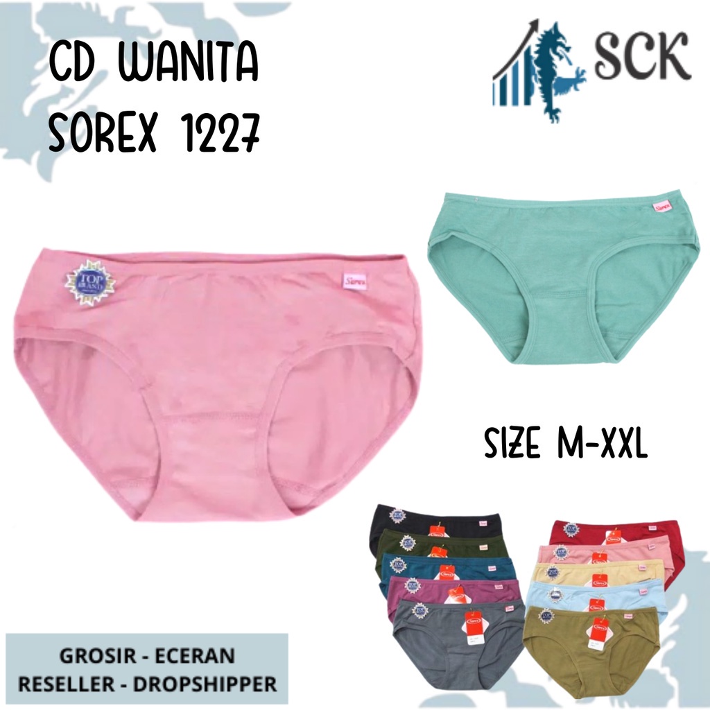 CD Wanita SOREX 1227 Bahan Katun Halus / Celana Dalam MODEL MID WAIST M-XXL / Pakaian Dalam Cewek /  - sckmenwear GROSIR