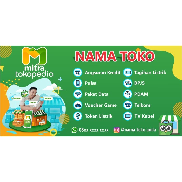 

[[JNT COD]] Spanduk Banner Mitra TOKOPEDIA ukuran 2m x 1m (BARU)