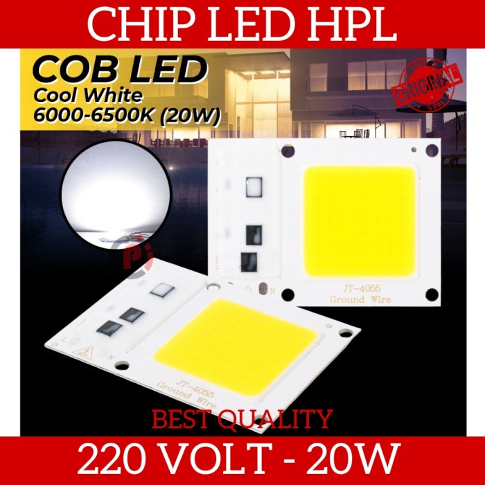 Chip Ganti Lampu Sorot COB LED HPL Floodlight Warm / White 220V 20W