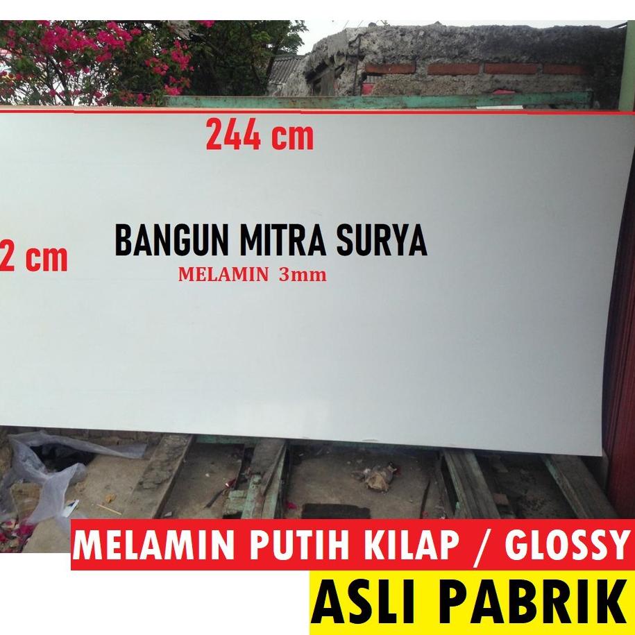 ✤ Melamin Putih Glossy Kilap 3mm Uk  Papan Triplek Kayu PVC Kuat ▲