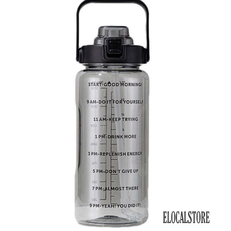 ❉ Botol Minum 2 Liter/Botol Minum Transparan/Botol Minum Bening Motivasi ❁