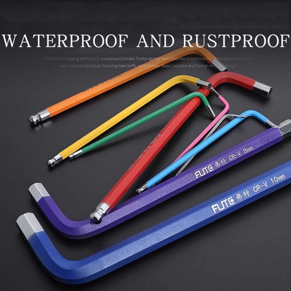 Kunci L Set Hex Key Wrench Metal Hexagonal Screwdriver 9 PCS