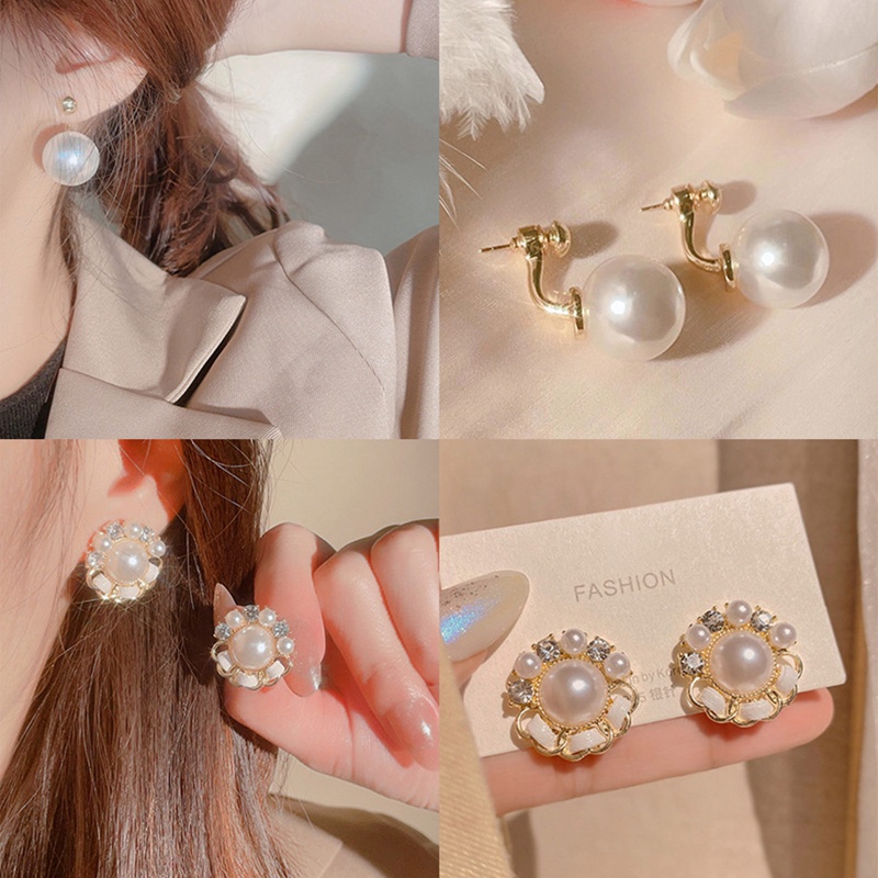 Anting Tusuk Wanita Romantis Mutiara Imitasi Halus Anting Perempuan Untuk Hadiah Pesta Perhiasan Kualitas Top