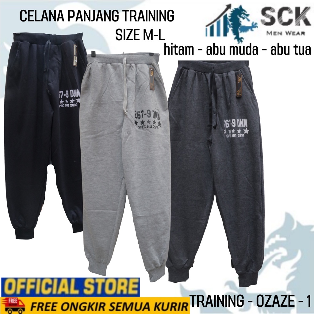 Celana Panjang Training Jogger Ozaze 1 2 3 4 5 Bawah Tidak Kerut / Celana Olahraga Jogging - sckmenwear GROSIR