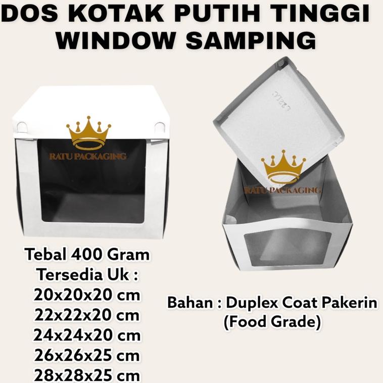 

SIAP KIRIM Y26 RATU | Dos DUPLEX POLOS MIKA SAMPING Kue Tinggi 20&25 Kardus Box Sus Kotak Kue Putih Tinggi Window Samping / Hampers Kotak Ukuran 22x22x20, 24x24x20, 26x26x25, 28x28x25, 30x30x30, 32x32x30 ㅜ