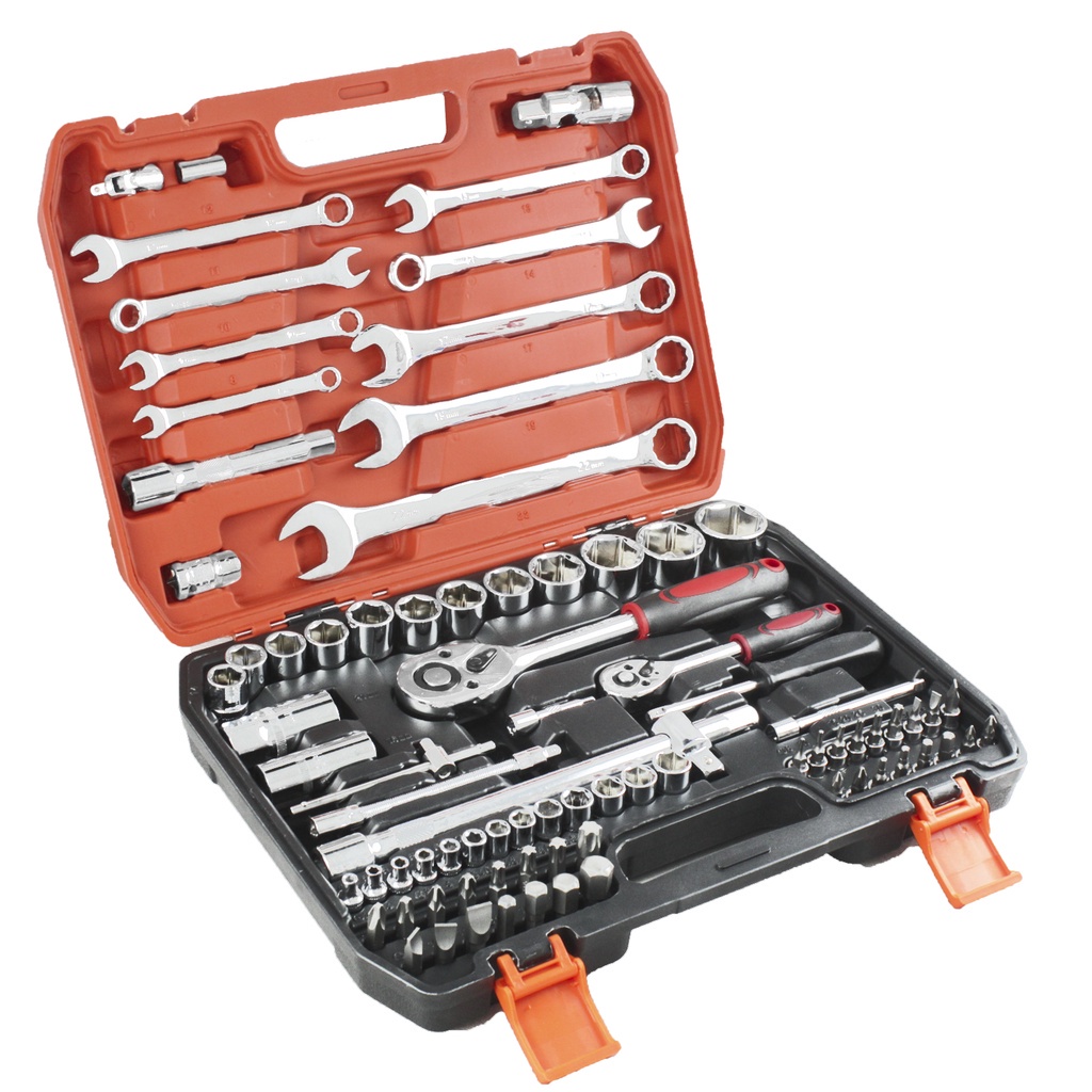 82pcs Tool Kit Kunci Shock Set alat kunci pas soket Set alat mobil Set kotak alat kunci pas torsi Set alat kunci pas kunci shock set obeng set kunci l kunci set