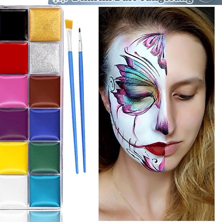 

Miliki 12 Warna Body Face Painting Cat Wajah Painting Wajah Body Painting Palette Wajah ✔