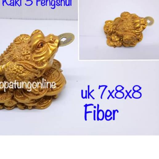 ⅎ Patung Kodok Fengshui Gigit Koin Cina Kaki 3 ☁
