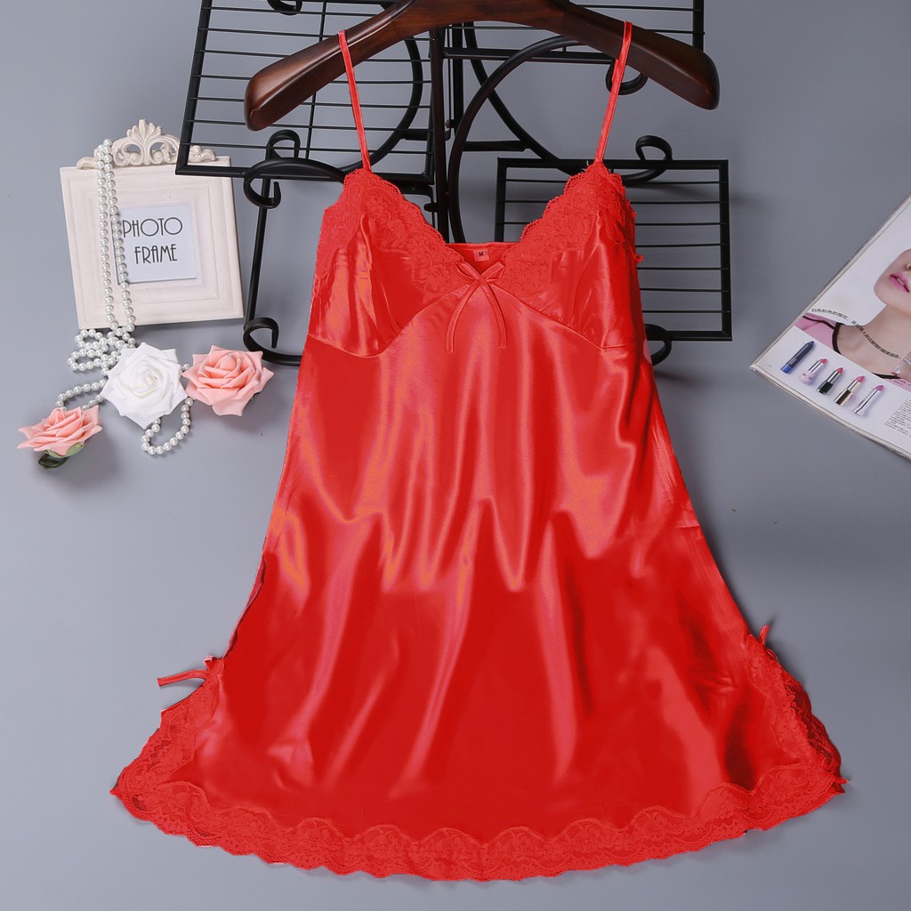 Lingerie Set Sexy baju tidur Tanpa Lengan original impor lace pakaian dalam wanita sexy lingerie-RED