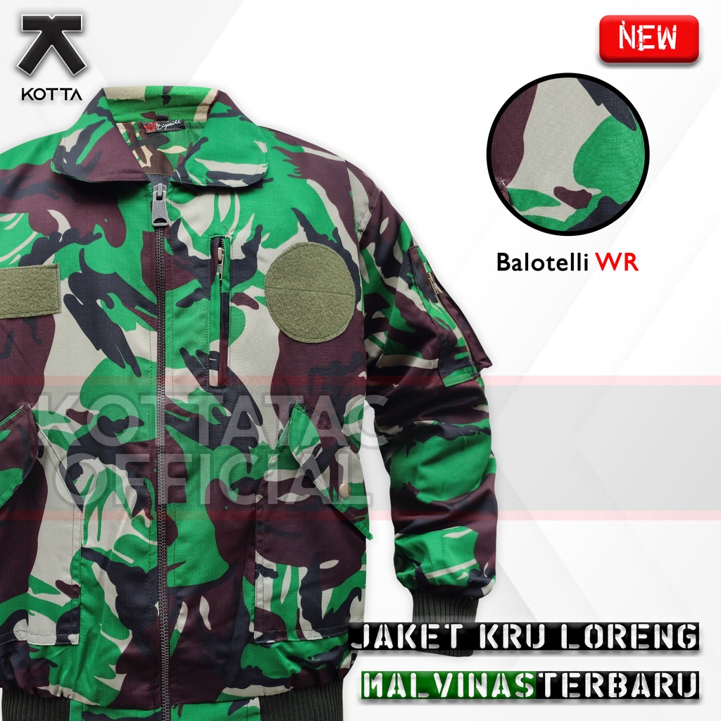 JAKET KRU LORENG MALVINAS -  JAKET BOMBER LORENG MALVINAS  - JAKET KRU LORENG TNI TERBARU - JAKET LORENG KASAD TERBARU