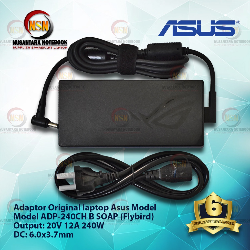 Adaptor Original ASUS ADP-240CH B 20V 12A 240W DC 6.0 FLYBIRD (Sharp)