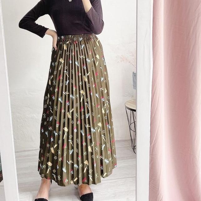 ֍ JNW-ROK PLISKET MOTIP KEMBANG ABSTRAK DAISY/DAILY/YEJIN/MOTIP KEMBANG ROK PLISKET ALLSIZE ✯