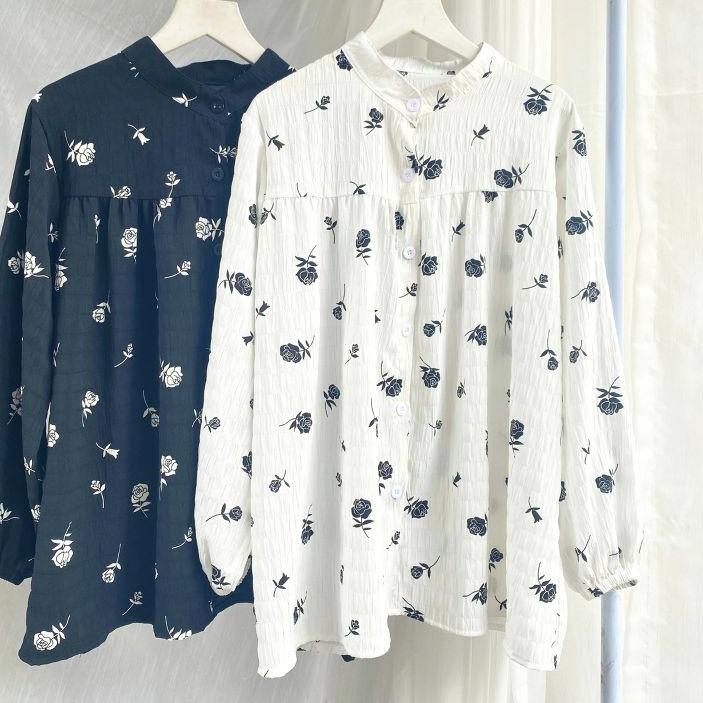 [COD] Crinkle Motif Rose | VELLA Blouse Crinkle Miliki 