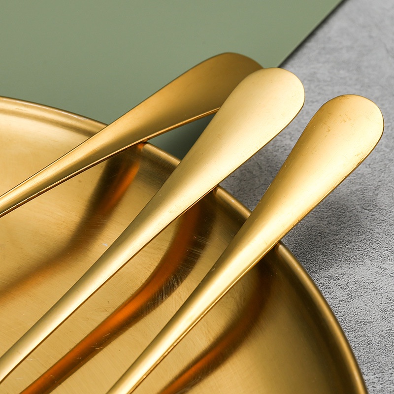 Sendok Garpu Makan Emas / Gold Spoon Fork Bahan Tebal Premium Cutlery