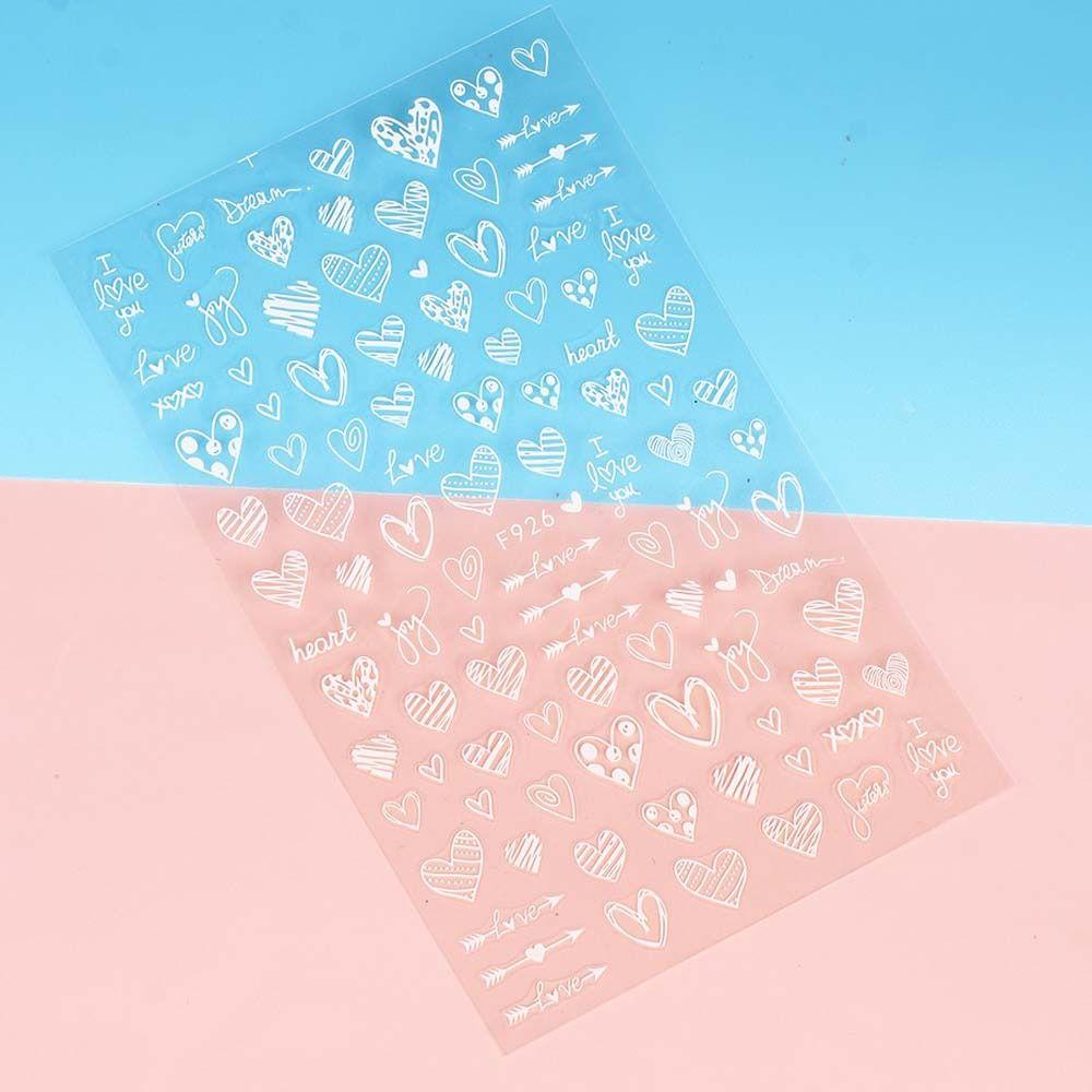 MXBEAUTY Stiker Kuku Hati Sweet Self Adhesive Ikatan Simpul Kaktus Hari Valentine Nail Art Nail Art Dekorasi