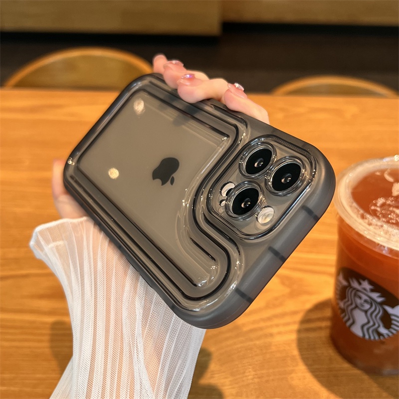Air Cushion Clear Shockproof Case Untuk IPhone 14pro Max14Plus13Pro12 11 X XR XS MAX Soft Bumper Mewah Transparan Warna Solid Cover