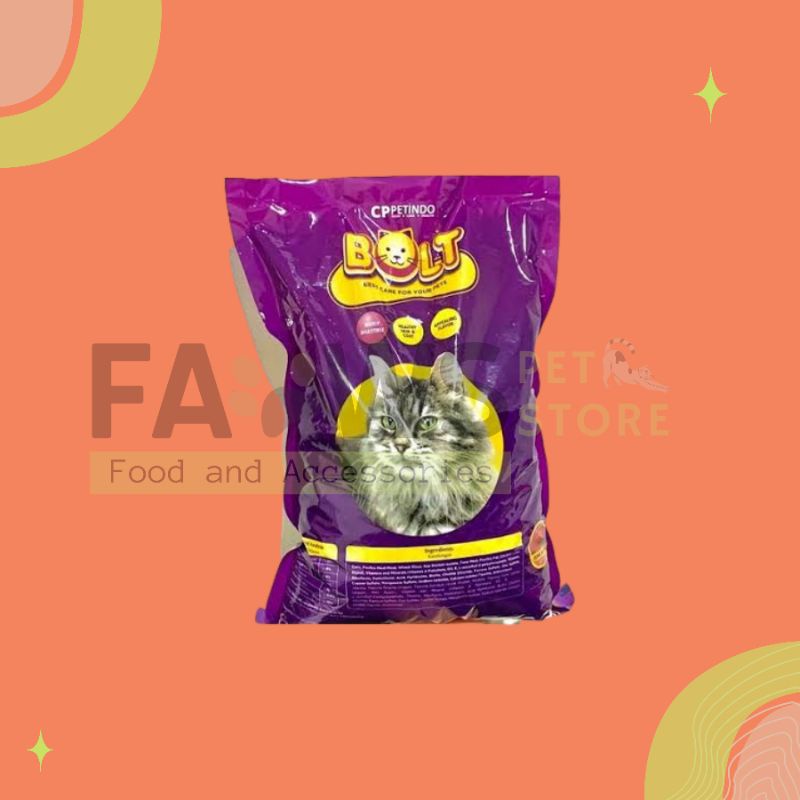 Bolt Cat Food 1Kg / Makanan Kucing Bentuk Bolt Ikan dan Donat