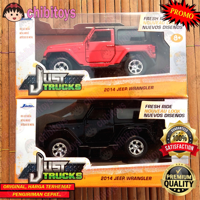 Jada 2014 Jeep Wrangler Merah Hitam Just Truck Diecast 1/32 Toyota Land Cruiser Ford Bronco Original