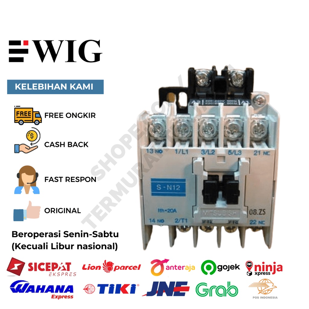 EWIG MAGNETIC CONTACTOR SN-12 SN12 S-N12 KONTAKTOR 110V