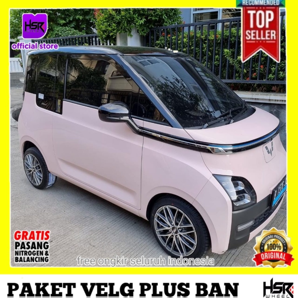 Paket Pelek Velg Dan Ban Mobil WULING AIR EV Ring 14 r14 VELG HSR NAPLES 4x100 Gmf