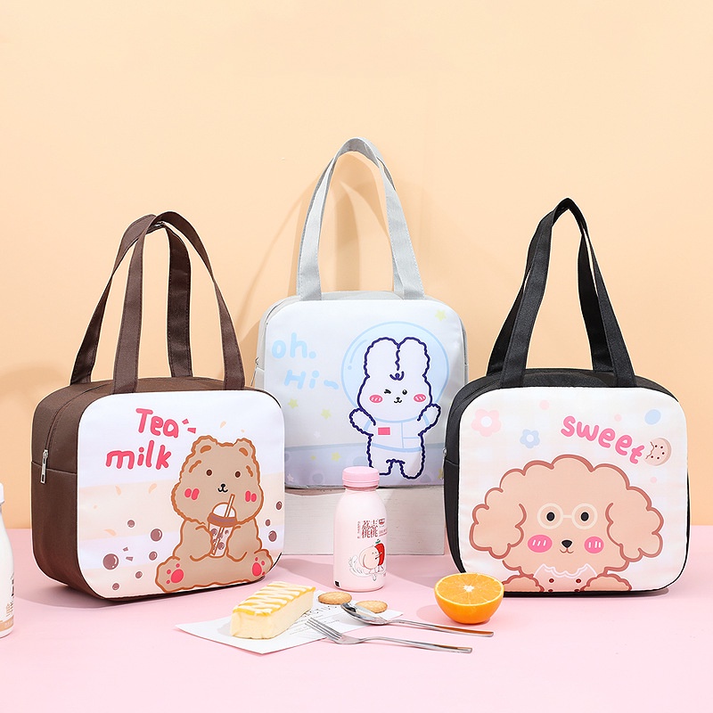 ⭐️𝐈𝐇𝐒 𝟗𝟑𝟓 𝐋𝐚𝐦𝐩𝐮𝐧𝐠⭐️Tas Bekal Lunch Cooler Bag Tas Bento Aluminium Motif Cute Bear