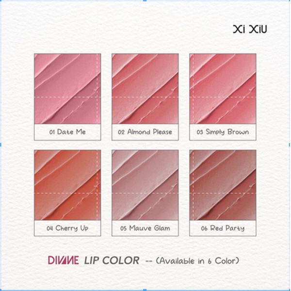 [LIPSTICK | 6 WARNA | BPOM] Xi Xiu Divine Lip Color - Lipstick | XIXIU LIPSTICK_Cerianti