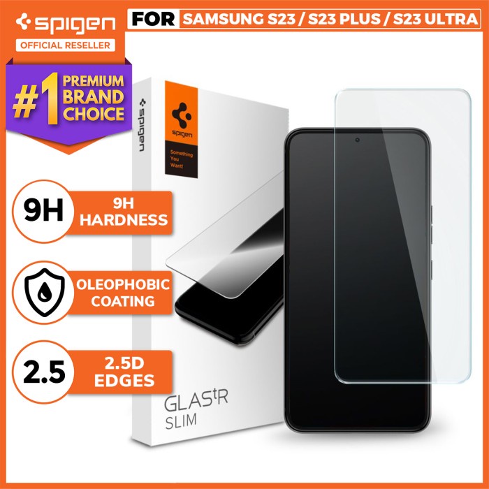 Tempered Glass Samsung Galaxy S23 Ultra Plus Spigen Glas tR Slim Clear - Clear, S23 Plus