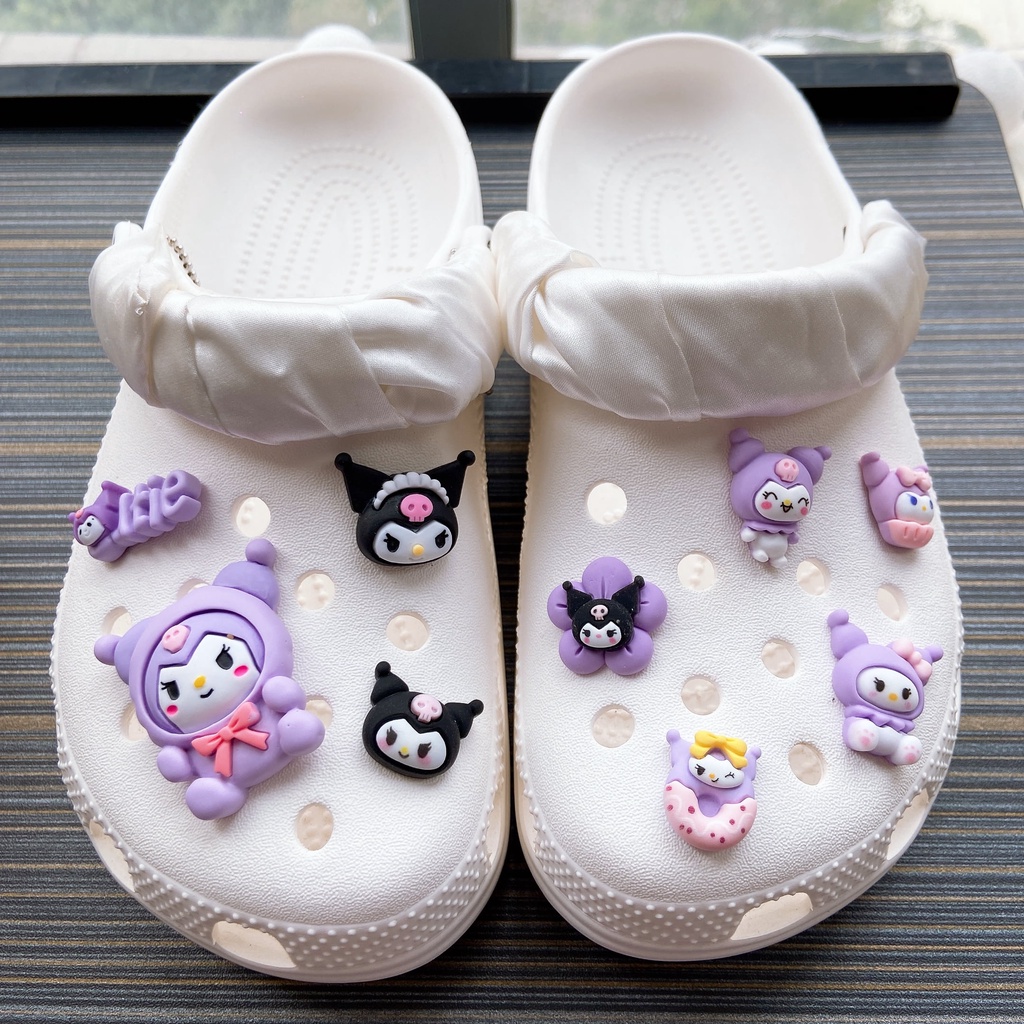 @shinydiy 9pcs My Melody Kuromi Crocs Jibbitz Shoes Charm Sandal Aksesoris Sepatu Hias【asesoris wanita｜crocs jibbitz】