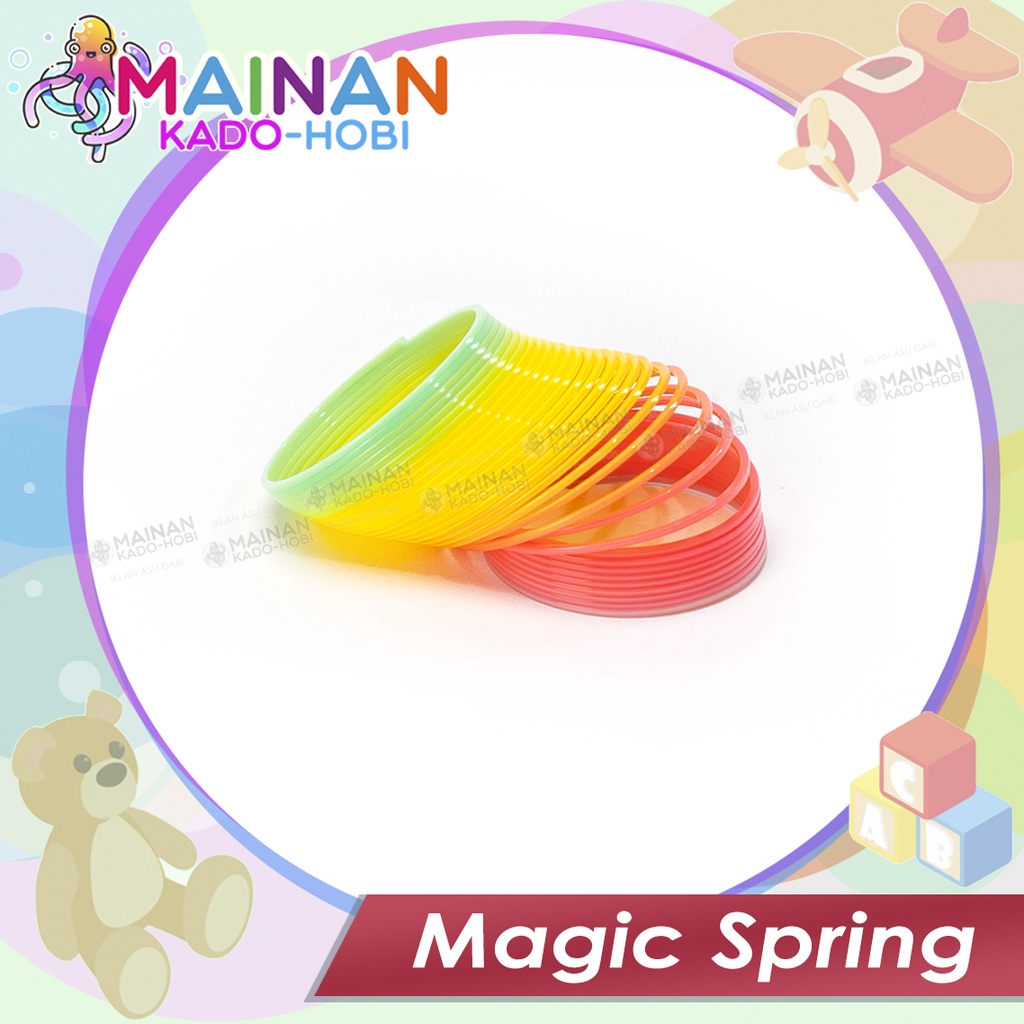 HADIAH KADO MAINAN EDUKASI TRADISIONAL ANAK PEGAS SLINKY MAGIC SPRING RAINBOW