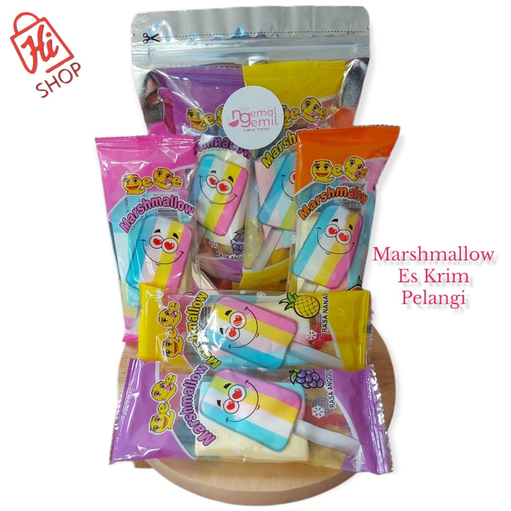 

Marshmallow Eskrim Pelangi Rasa Buah Marshmallow Ice Cream Rainbow Homemade Kualitas Premium