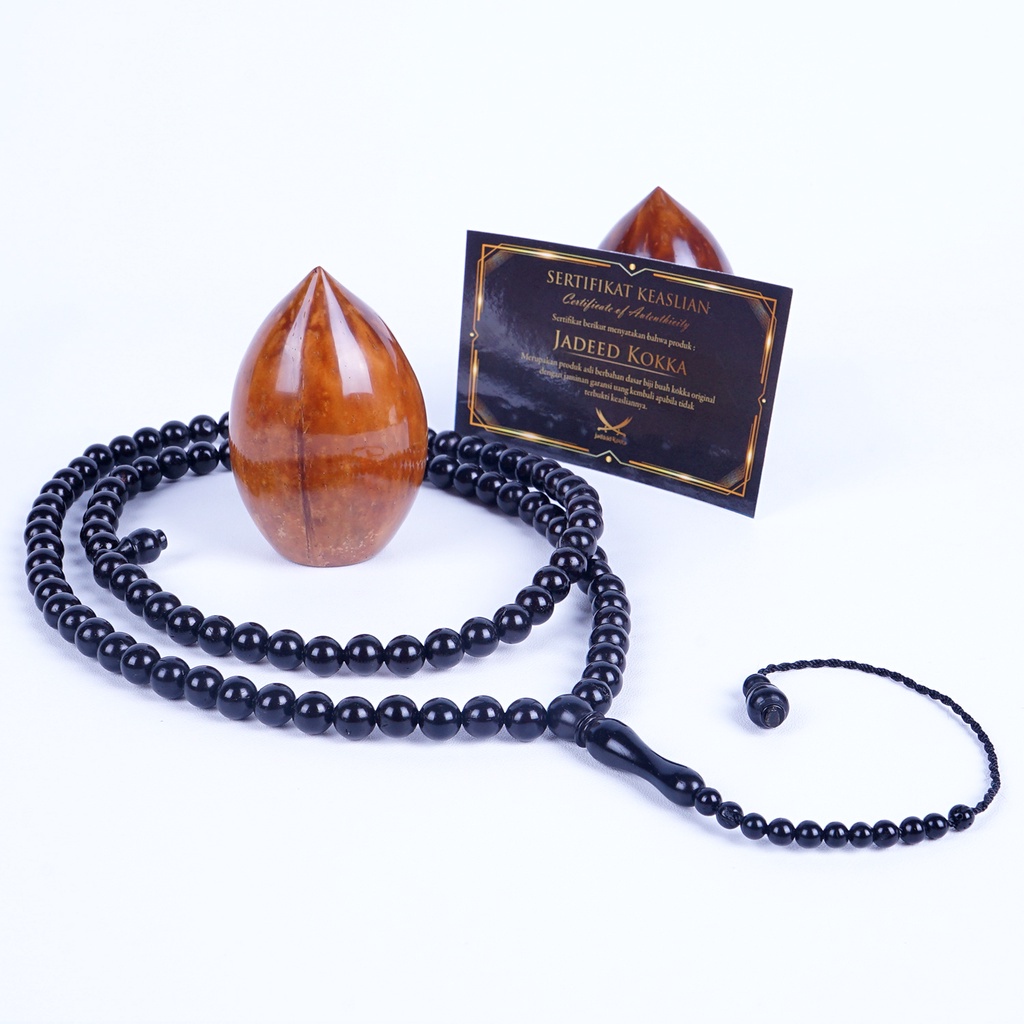 Tasbih Kokka Varian Warna Hitam 100% Terbuat Dari Biji Buah Kokka Bersertifikat - by CS1