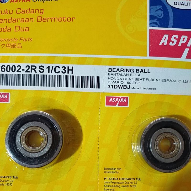 Laher Bearing CVT Bearing Ball Bantalan Bola CVT Honda Beat Beat Fi Beat ESP Vario, Vario 125 Vario 