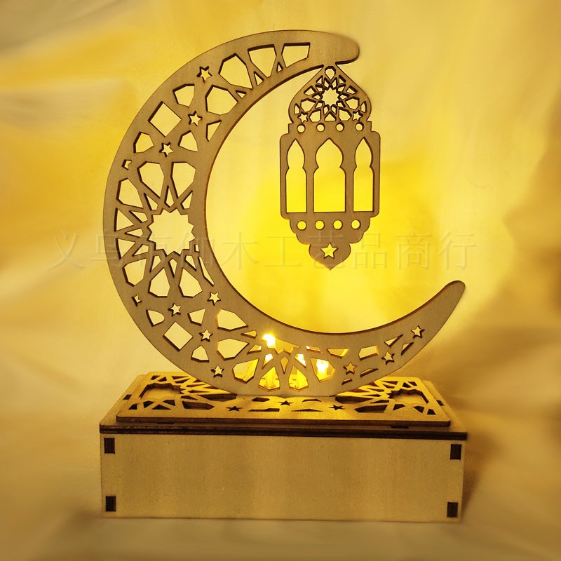 LAMPU HIAS RAMADAN LEBARAN DEKORASI HADIAH Idul Fitri LED Memperindah Ruang Tamu Muslim Ramadan Eid Lampu Star Moon Led Kayu Ramadan Kerajinan Dekorasi Lampu Eid Mubarak Lampu Bentuk Bintang Lampu Meja Liontin Ramadhan Dekorasi Lebaran
