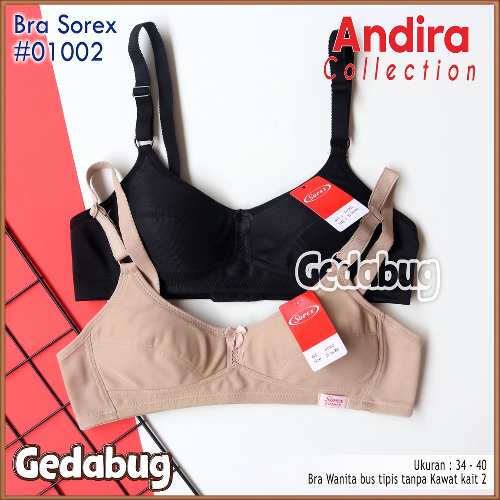 Bra BH Sorex 01002 Indira | BH Wanita dewasa Busa tipis tanpa kawat kancing 2 | Gedabug