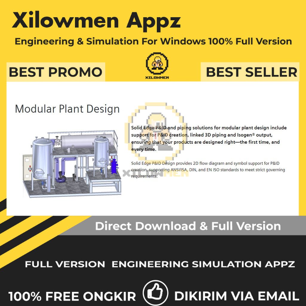 [Full Version] Solid Edge Modular Plant Design 2019 Pro Engineering Software Lifetime Win OS