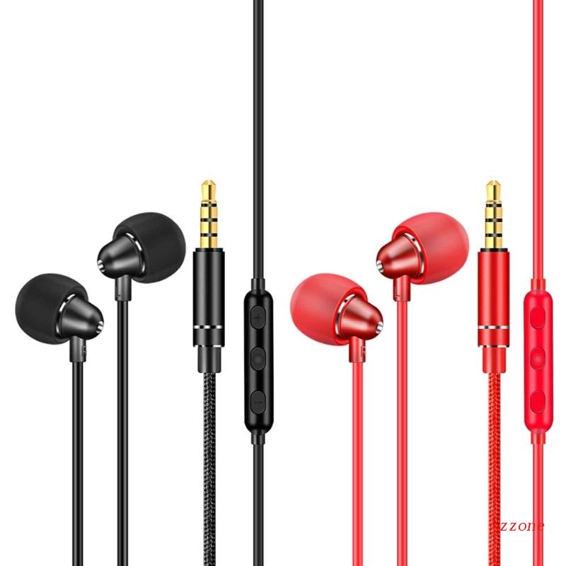Zzz MS28 Headphone Kabel 3.5mm Sport Earbuds Dengan Bass Phone Earphone Headset Stereo Dengan Kontrol Volume Earphon Musik