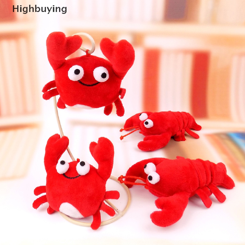 Hbid Boneka Lucu Gantungan Kunci Lobster Merah Mainan Mewah Liontin Kepiting Boneka Binatang PP Katun Mainan Kartun Mewah Liontin Gadis Hadiah Glory