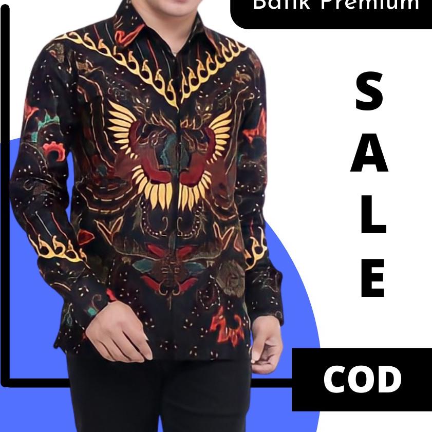 [cod]  Atasan Kemeja Batik Modern Pria Lengan Panjang Pekalongan Modern Batik Remaja Anak Muda Pria 