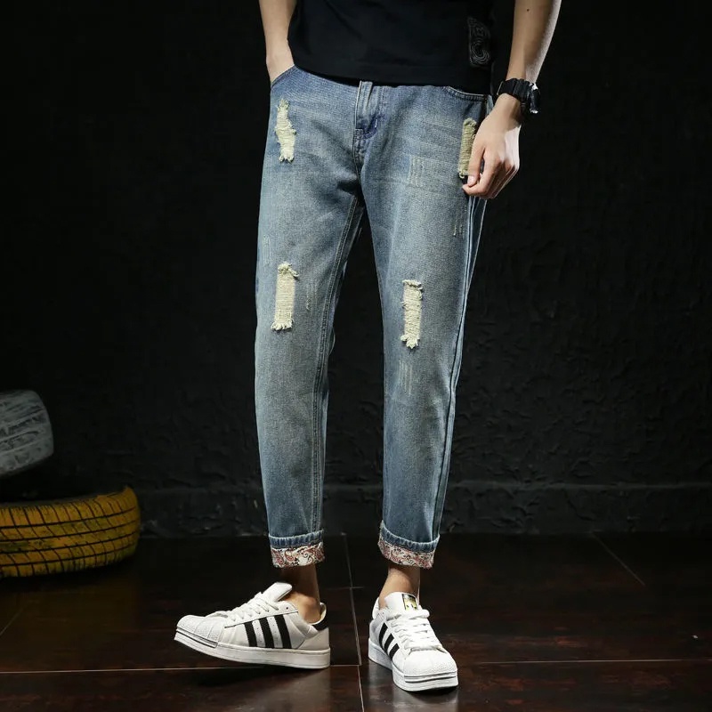 Celana jeans panjang pria ripped jeans pria celana jeans pria slim fit jeans celana korean style pria jeans cowok