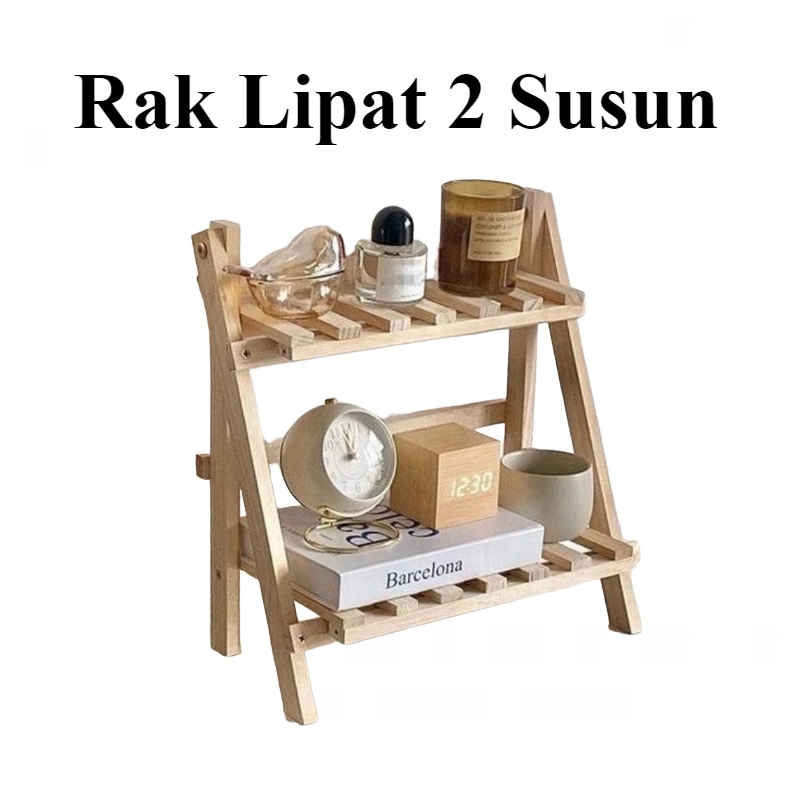 Rak Susun kayu Mini Serbaguna | Rak Meja Rakit Multifungsi