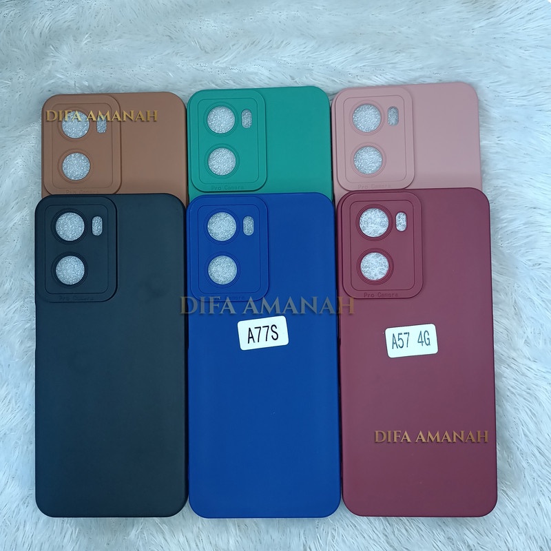 OPPO A57 4G OPPO A77S OPPO A17 A17K OPPO RENO 7 4GCASE PRO CAMERA FULL WARNA BAHAN KARET case pro camera terbaru macaron