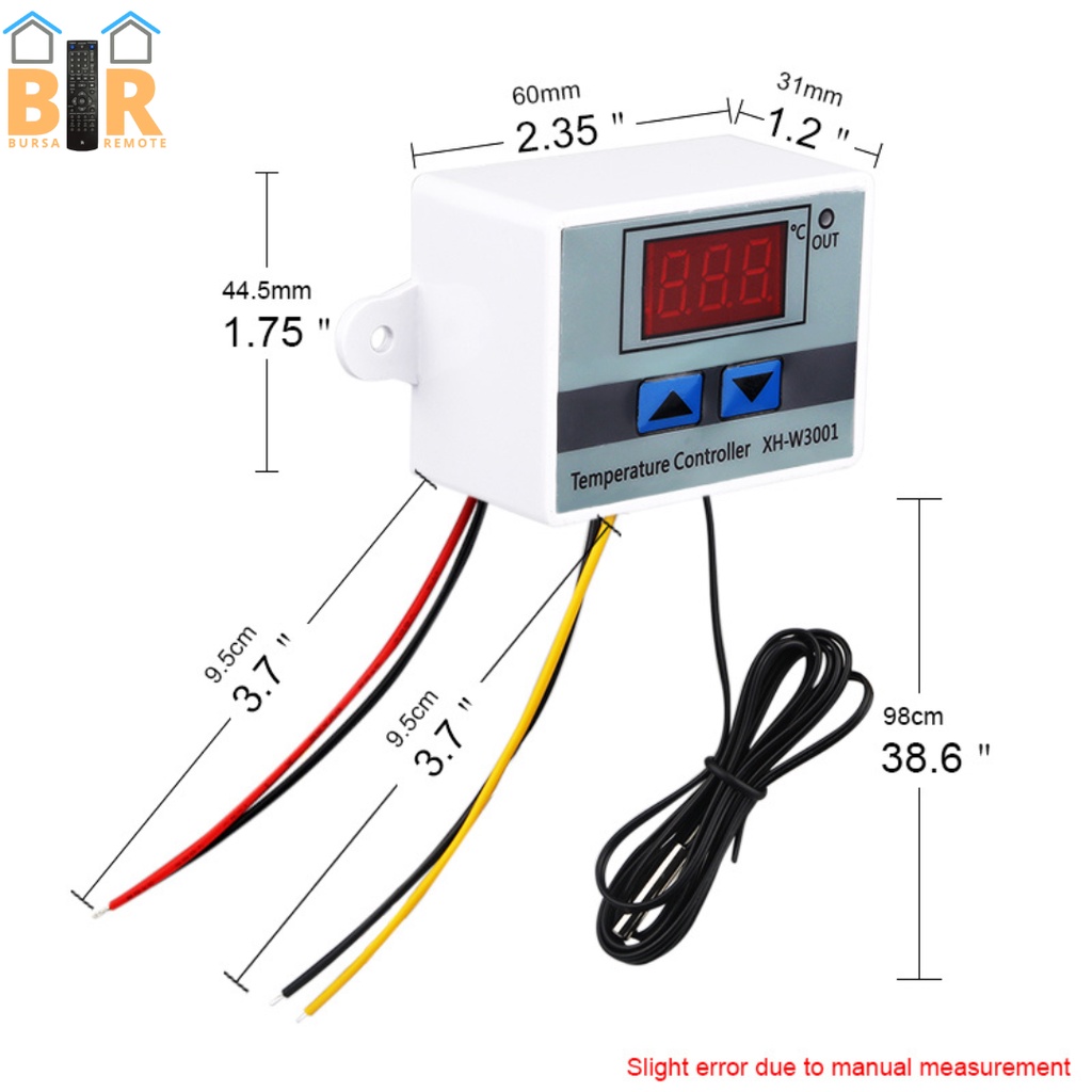 Termostat Digital XH-W3001 Temperature Controller Thermostat AC Pengatur Suhu Alat Mesin Tetas Penetas Telur Otomatis