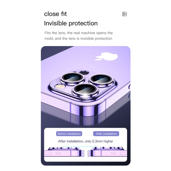 Pelindung Kamera iPhone 14/14 Plus TOTU Tempered Glass Camera Full Protector