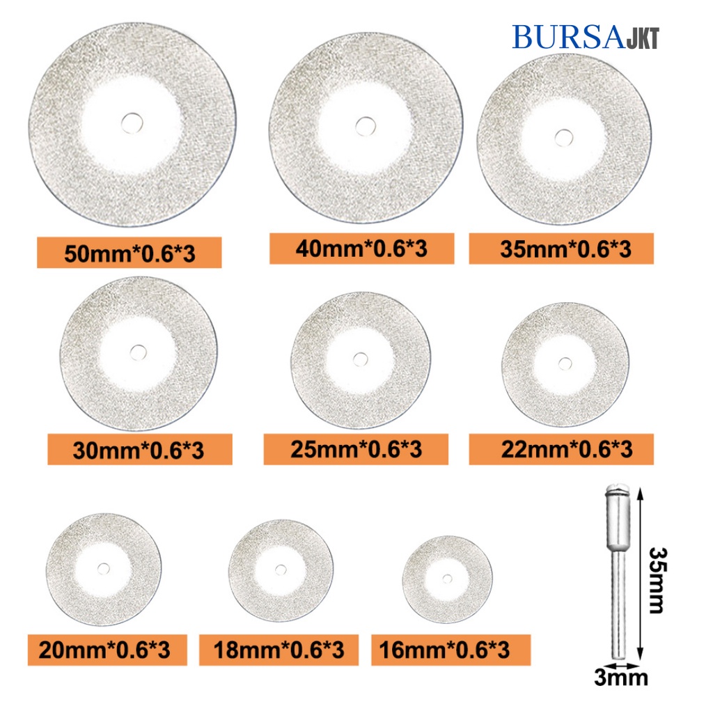 MATA + BATANG GERINDA POTONG MINI CUTTING WHEEL 25 MM SET ISI 12 PC