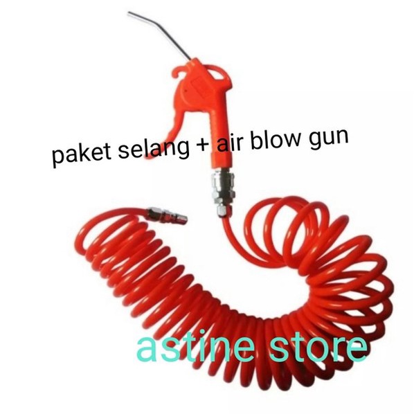 PAKET HEMAT * Paket Semprotan angin Kompresor Semprotan debu Selang Recoil Hose 9 M YUKIDO + Air Blow gun Kualitas Terbaik dan Terjamin